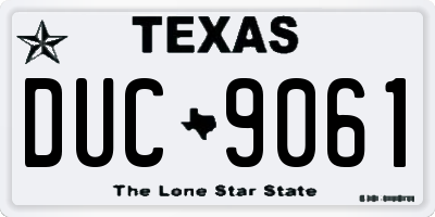 TX license plate DUC9061