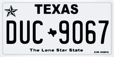 TX license plate DUC9067