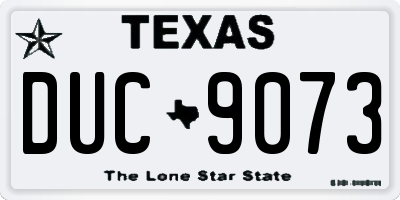 TX license plate DUC9073