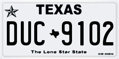 TX license plate DUC9102