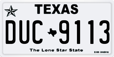 TX license plate DUC9113