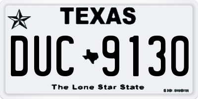TX license plate DUC9130