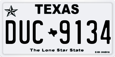 TX license plate DUC9134