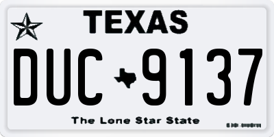 TX license plate DUC9137