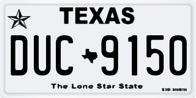 TX license plate DUC9150