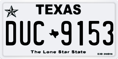 TX license plate DUC9153