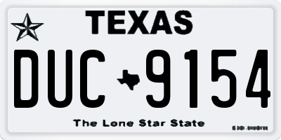 TX license plate DUC9154