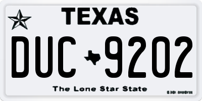 TX license plate DUC9202