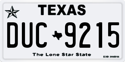 TX license plate DUC9215