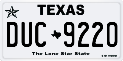 TX license plate DUC9220