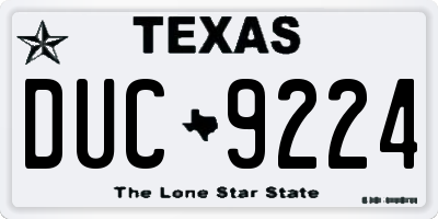 TX license plate DUC9224