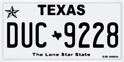 TX license plate DUC9228