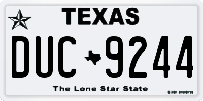 TX license plate DUC9244