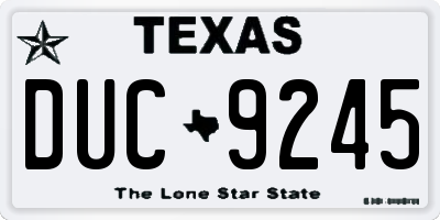 TX license plate DUC9245