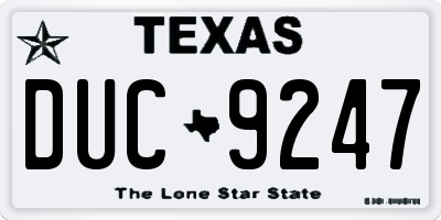 TX license plate DUC9247