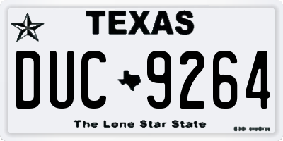 TX license plate DUC9264