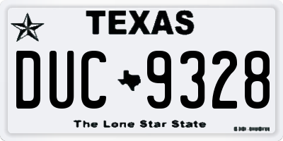 TX license plate DUC9328