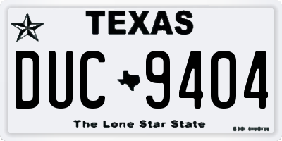 TX license plate DUC9404