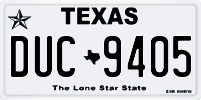 TX license plate DUC9405