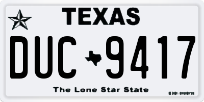 TX license plate DUC9417