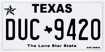 TX license plate DUC9420