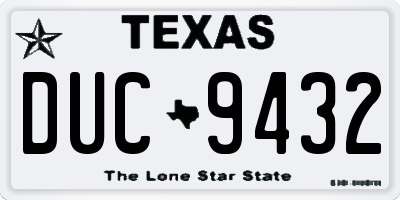 TX license plate DUC9432