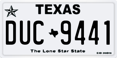 TX license plate DUC9441