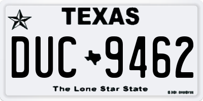 TX license plate DUC9462