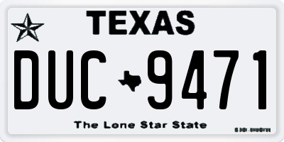 TX license plate DUC9471