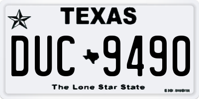 TX license plate DUC9490