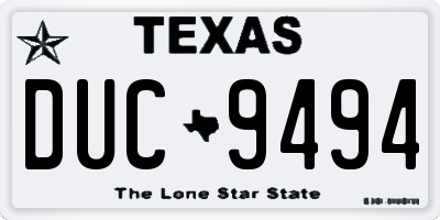 TX license plate DUC9494
