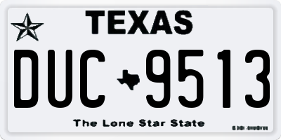 TX license plate DUC9513