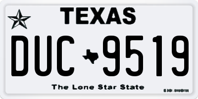TX license plate DUC9519