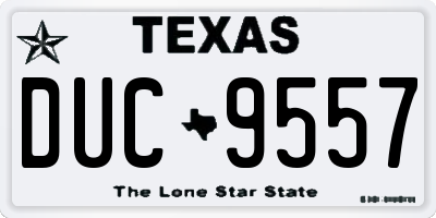 TX license plate DUC9557