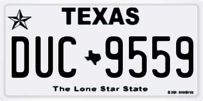 TX license plate DUC9559