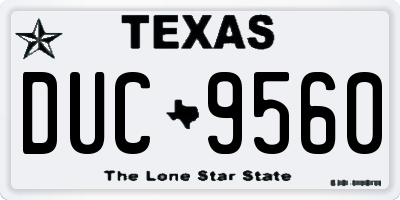 TX license plate DUC9560
