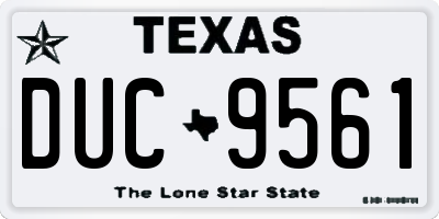 TX license plate DUC9561
