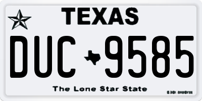 TX license plate DUC9585