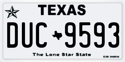 TX license plate DUC9593