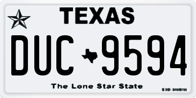 TX license plate DUC9594
