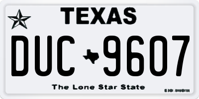 TX license plate DUC9607