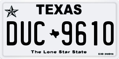 TX license plate DUC9610