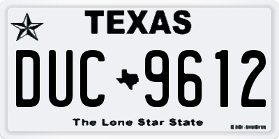 TX license plate DUC9612