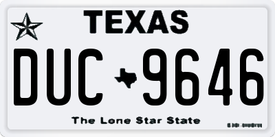 TX license plate DUC9646