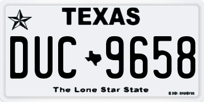 TX license plate DUC9658