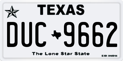 TX license plate DUC9662