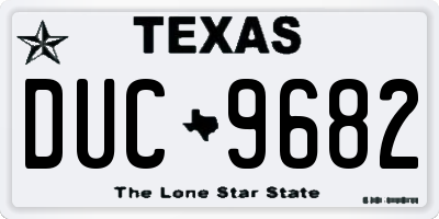 TX license plate DUC9682