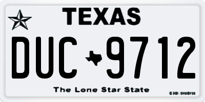TX license plate DUC9712