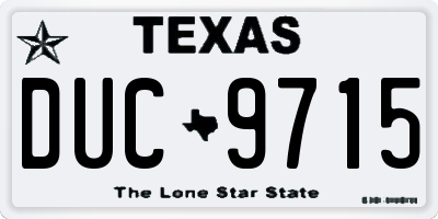 TX license plate DUC9715