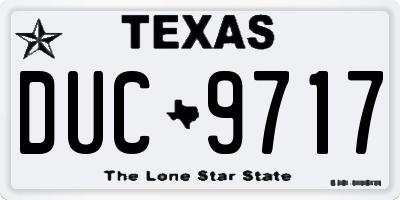 TX license plate DUC9717